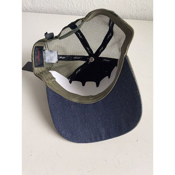 Ed Hardy Trucker Hat Embroidered Rhinestone Dragon Tattoo Snapback Cap Green NEW - Picture 11 of 14